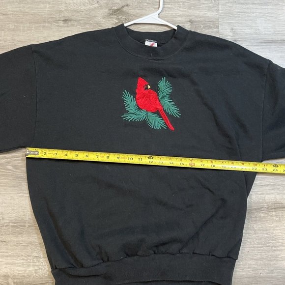 Jerzees Grandma Christmas Cardinal Sweater Size XL Made In The USA Black Vintage - Picture 4 of 6